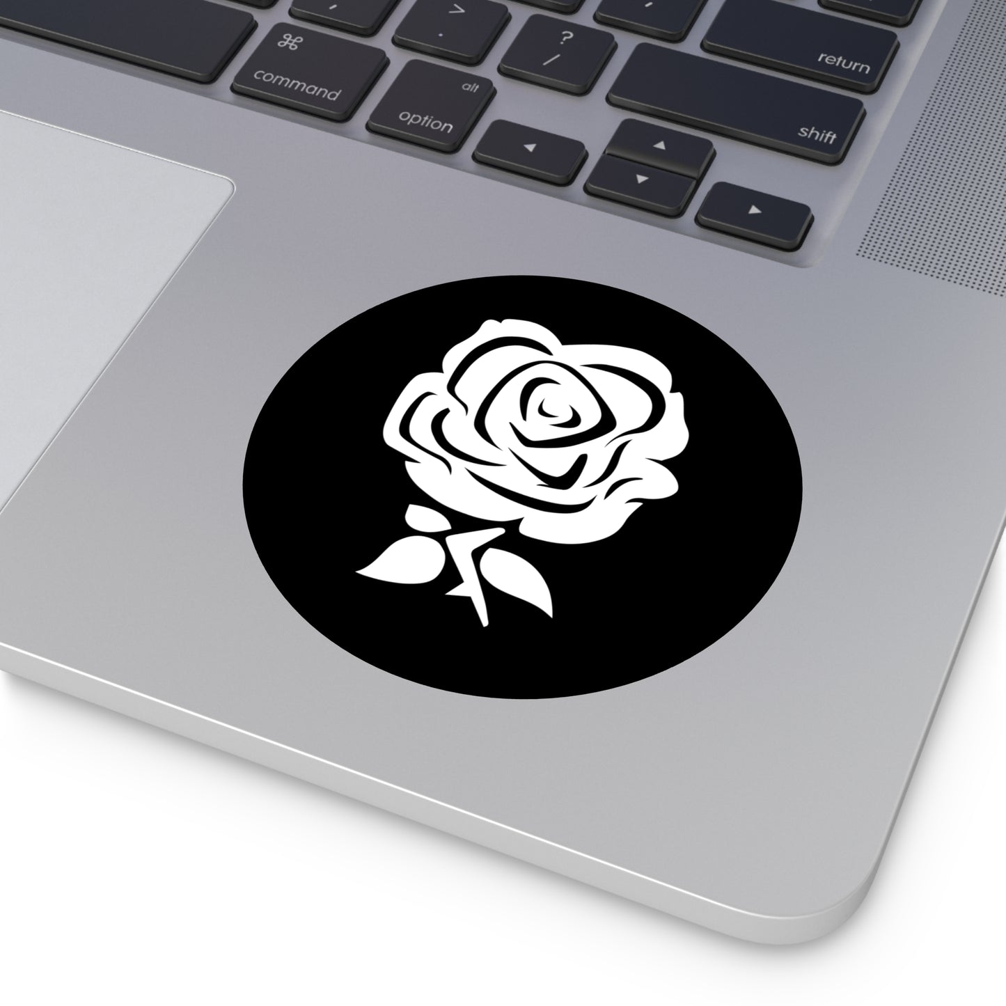 Grayson Rose - White Rose Vinyl Sticker (Round, Moody, Glossy)