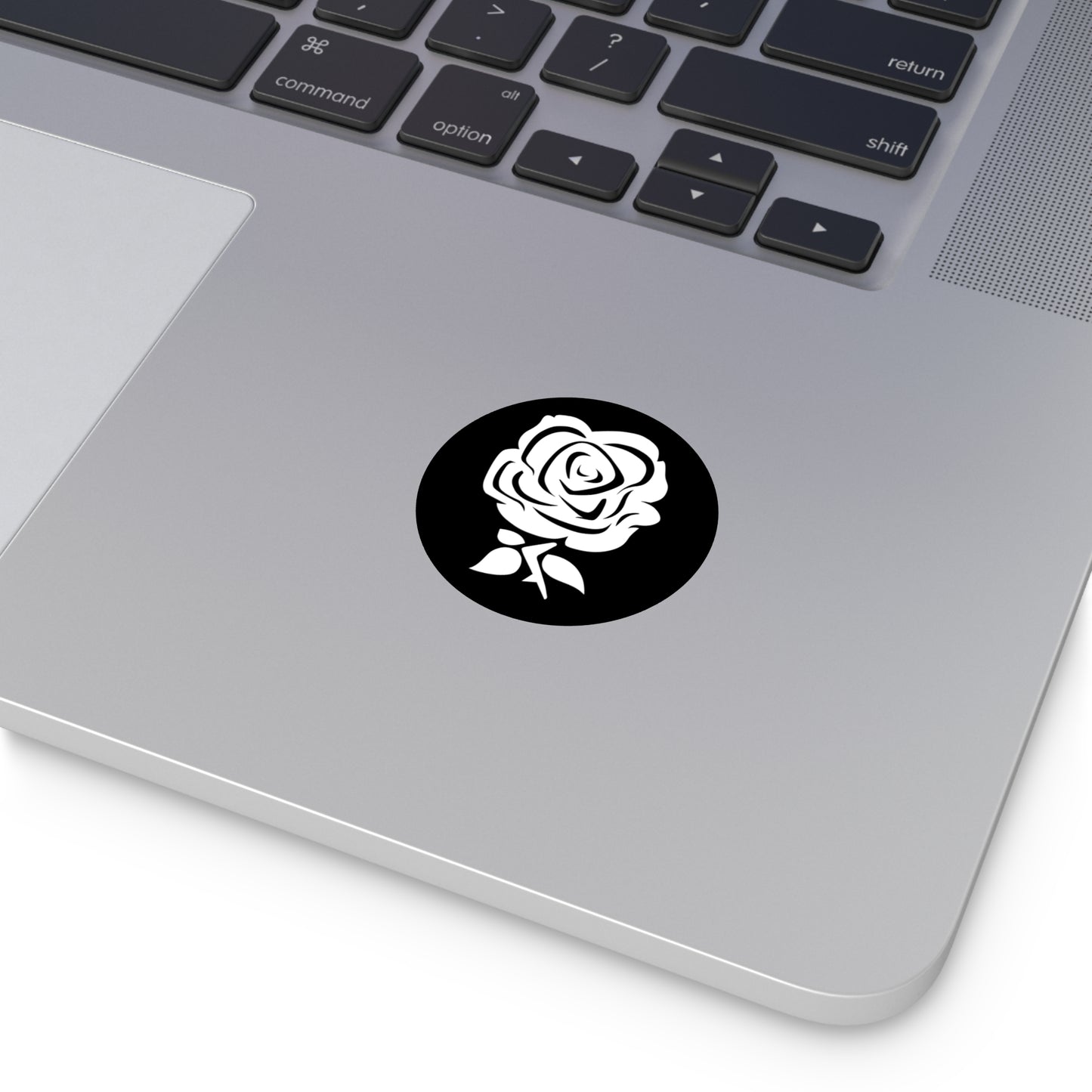 Grayson Rose - White Rose Vinyl Sticker (Round, Moody, Glossy)