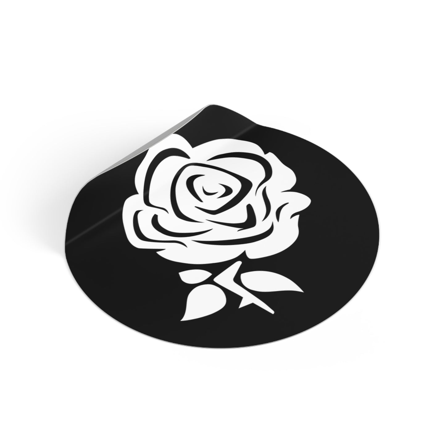 Grayson Rose - White Rose Vinyl Sticker (Round, Moody, Glossy)