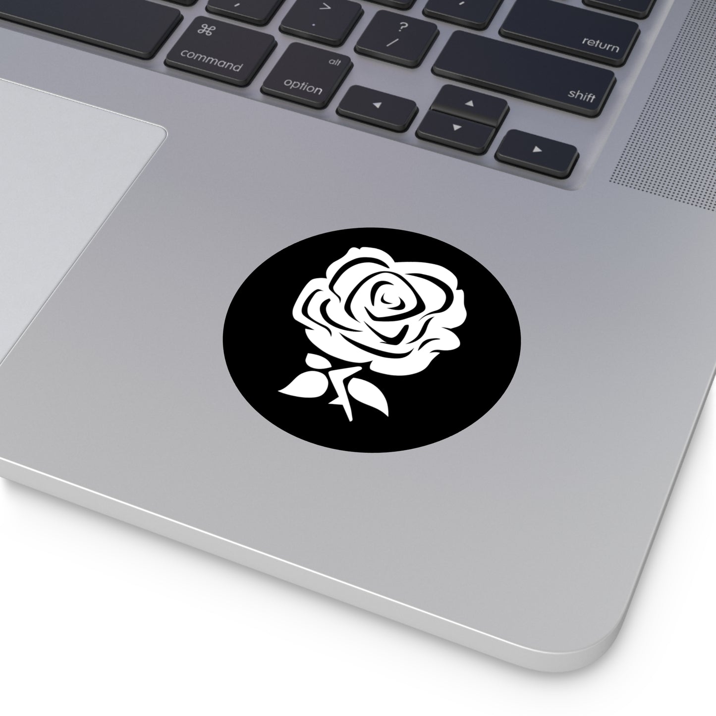 Grayson Rose - White Rose Vinyl Sticker (Round, Moody, Glossy)