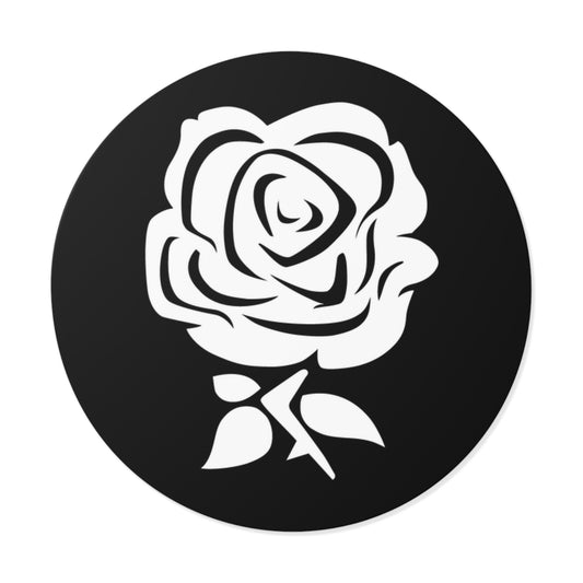 Grayson Rose - White Rose Vinyl Sticker (Round, Moody, Glossy)